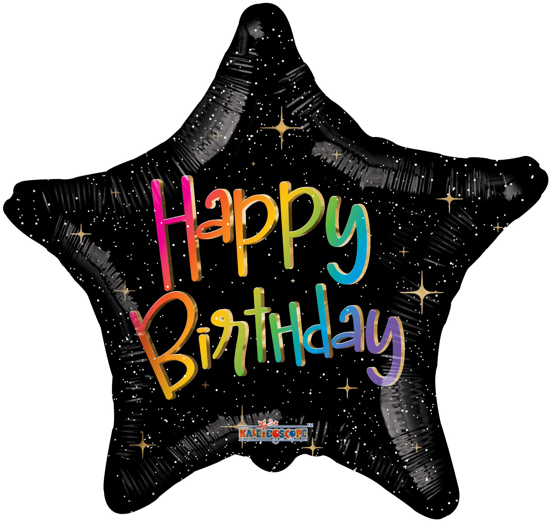 18" Happy Birthday Black Star Shape Helium Foil Balloon (5 Pack) #16511