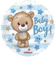 4" Micro Mini It's a Boy Bear Air Fill Only Foil Balloon (5 Pack) #16525-04