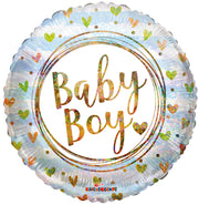 9" Mini Baby Boy Ring & Hearts Air Fill Only Foil Balloon (5 PACK) #16257-09