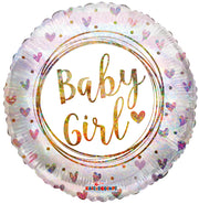 9" Baby Girl Air Fill Only Foil Balloon (5 Pack) #16528(D)