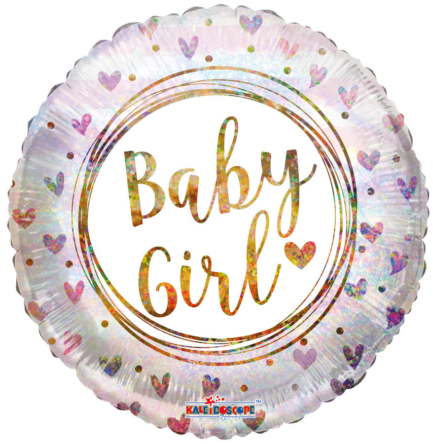 9" Baby Girl Air Fill Only Foil Balloon (5 Pack) #16528(D)