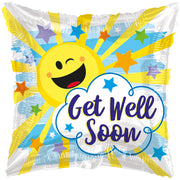 9" Get Well Soon Sun Helium Foil Balloons (5 PACK) #16577