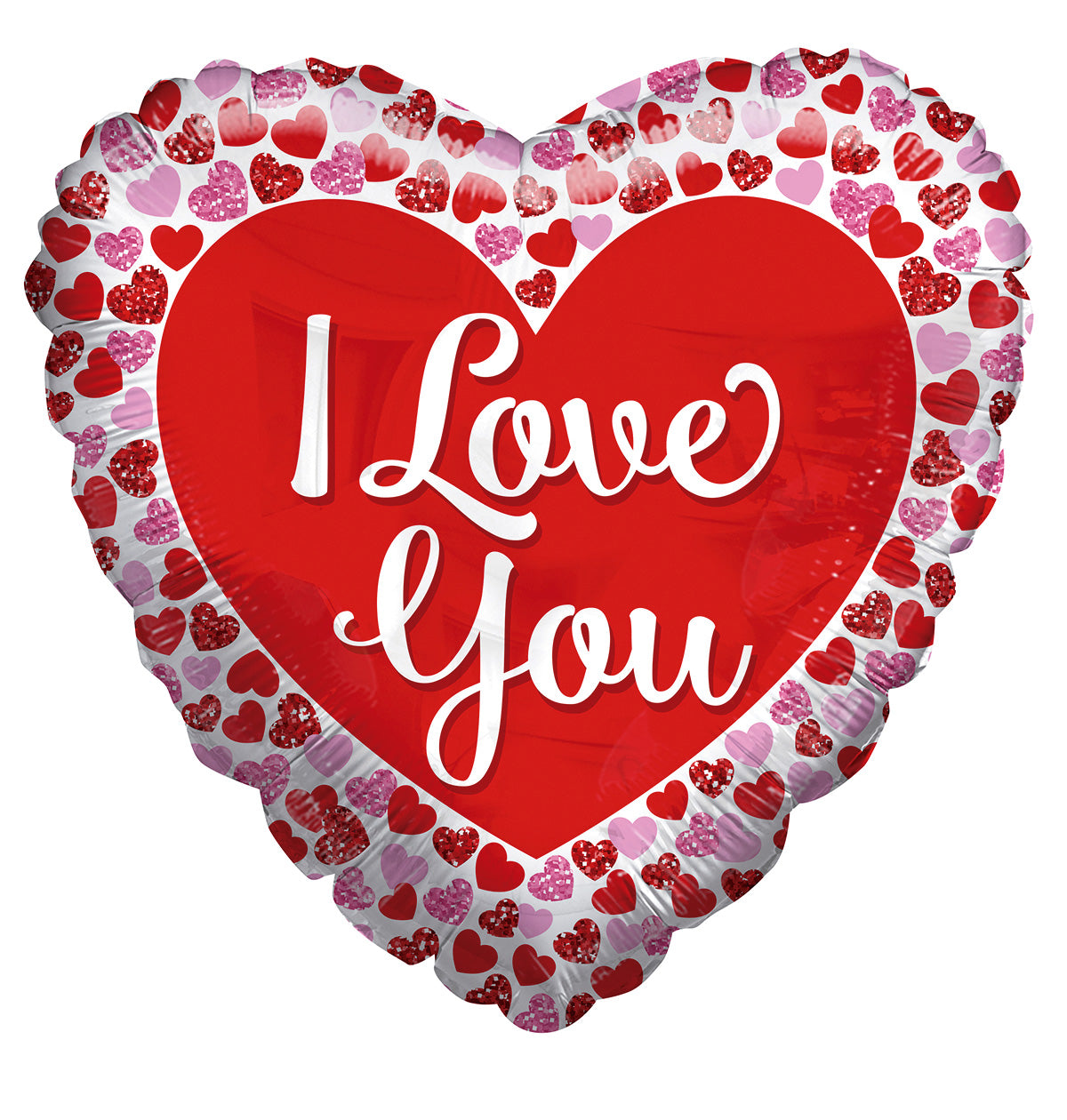 18" I Love You Prismatic Hearts Helium Foil Balloon (5 PACK) #16587