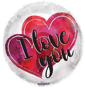 18" I Love You Water Colors Foil Balloons  (5 PACK) #16640-18