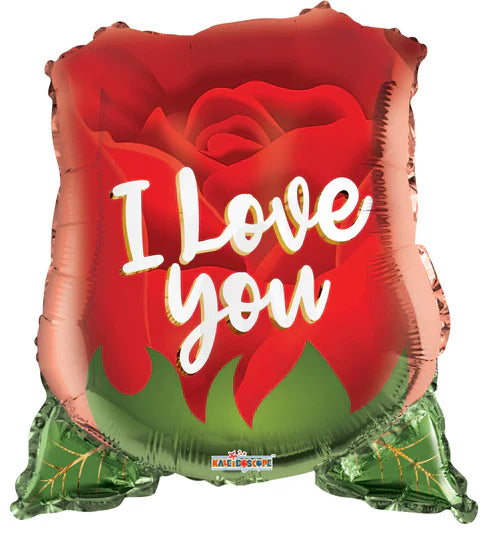18" I Love You Rose Shape Helium Foil Balloon (5 Pack) #16722