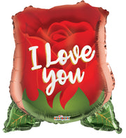 18" I Love You Rose Shape Helium Foil Balloon (5 Pack) #16722