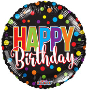 4" Micro Mini Happy Birthday Dots Air Fill Mini Foil Balloons (5 PACK) #16765-04