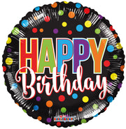 18" Happy Birthday Dots Helium Foil Balloon (5 Pack) #16765-18