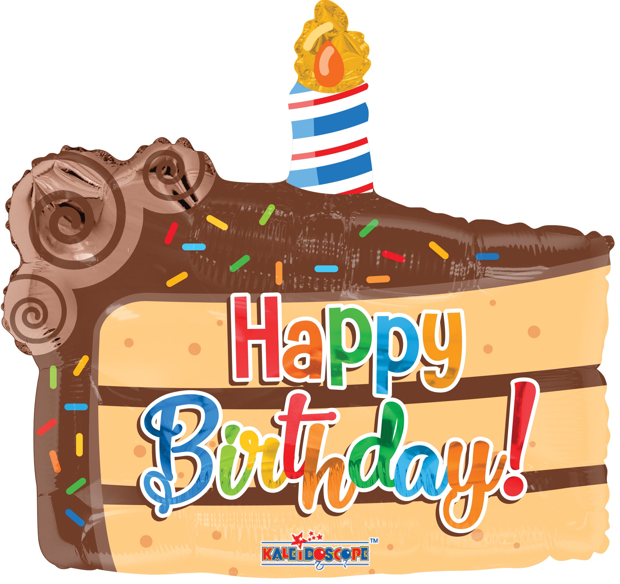18" Happy Birthday Slice Of Cake Helium Foil Balloons (5 PACK) #16795