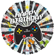 18" Happy Birthday Game Controller Helium Foil Balloon (5 Pack) #16805