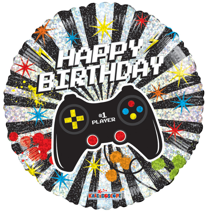 18" Happy Birthday Game Controller Helium Foil Balloon (5 Pack) #16805