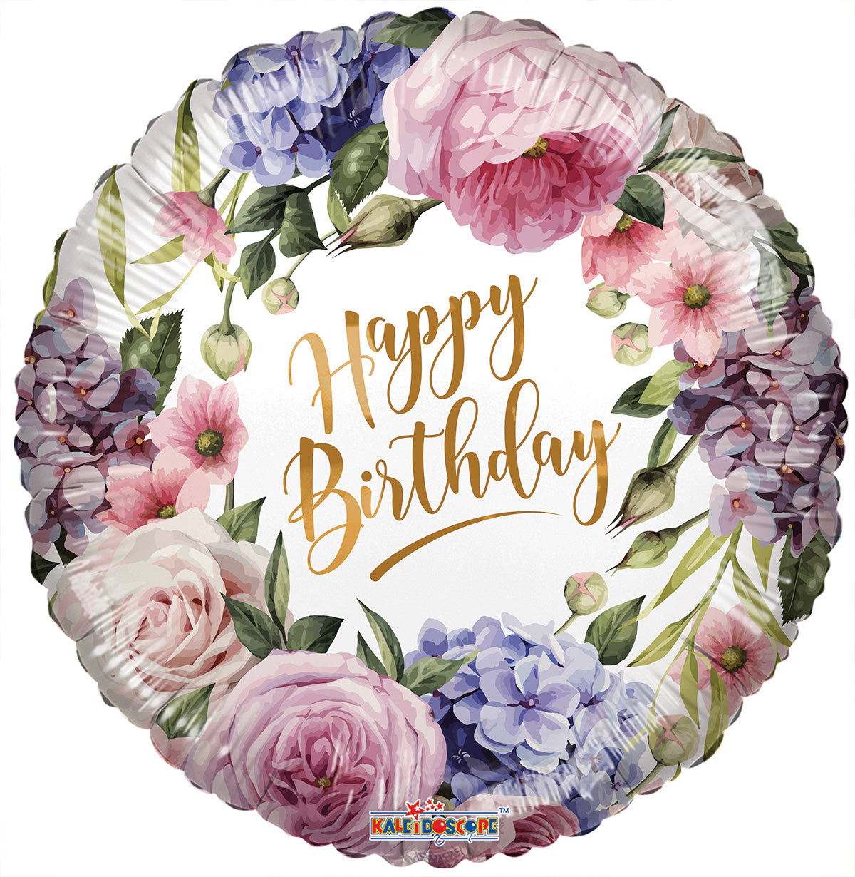 18" Happy Birthday Spring Flowers Helium Foil Balloon (5 Pack) #16814