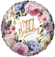 18" Happy Birthday Spring Flowers Helium Foil Balloon (5 Pack) #16814