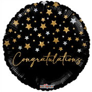 18" Congratulations Stars Holographic Helium Foil Balloons (5 Pack) #16820