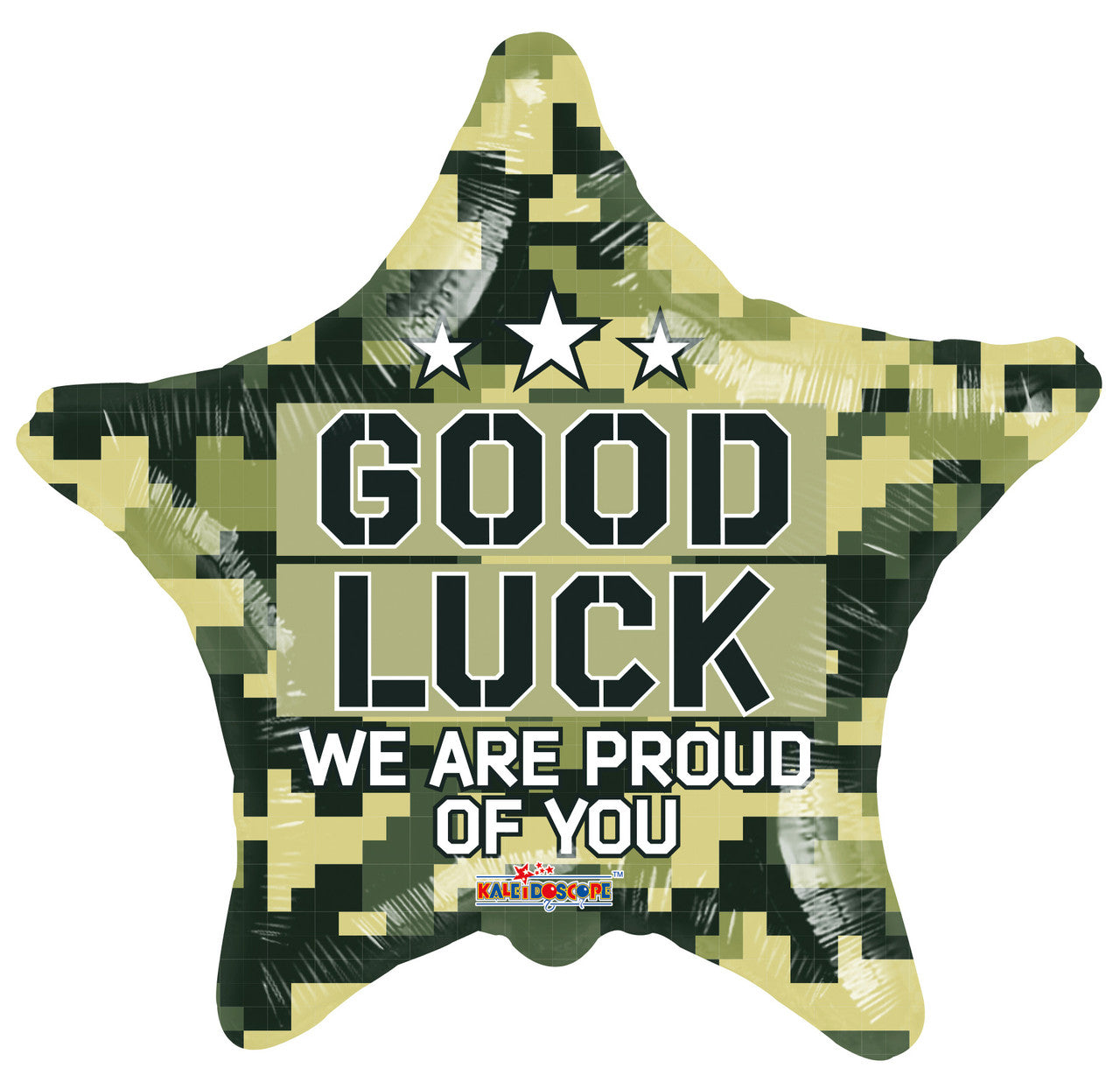 18" Good Luck Camo Star Shape Helium Gellibean Balloon (5 Pack) #16861