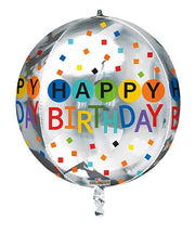 15" Spheres Spherical Round  Birthday Confetti Balloons Helium Balloon (1 PACK) #16901