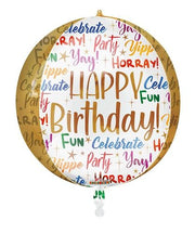 15" Spheres Spherical Round Birthday Languages Helium Balloon (1 PACK) #16905