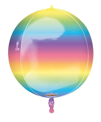 15" Spheres Spherical Rainbow Ombre Helium Balloon (1 PACK) #16913