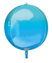 15" Spheres Spherical Round Ombre Blue Balloons Helium Balloon (1 PACK) #16914
