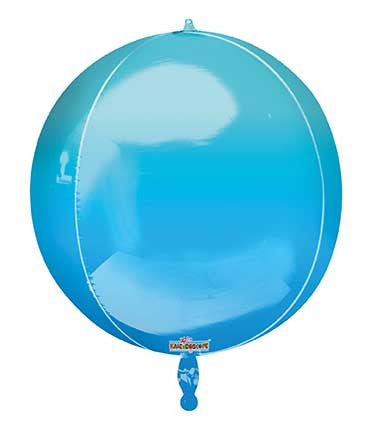15" Spheres Spherical Round Ombre Blue Balloons Helium Balloon (1 PACK) #16914