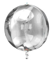15" Spheres Shiny Silver Spherical Round Helium Balloon (1 PACK) #16916
