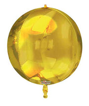 15" Spheres Shiny Gold Spherical Round Helium Balloon (1 PACK) #16917