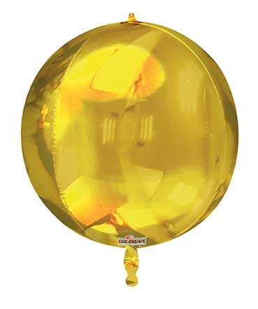 15" Spheres Shiny Gold Spherical Round Helium Balloon (1 PACK) #16917