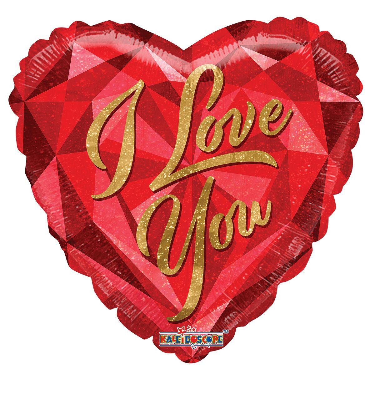4" Love You Gem Heart Shape Air Fill Only Foil Balloon (5 Pack) #16994-04