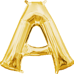 16" Mini Gold Letter A Balloon Self Sealing #33012