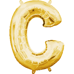 16" Mini Gold Letter C Balloon Self Sealing #33016
