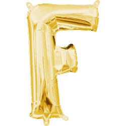 16" Mini Gold Letter F Balloon Self Sealing #33022