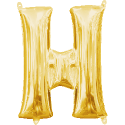 16" Mini Gold Letter H Balloon Self Sealing #33027