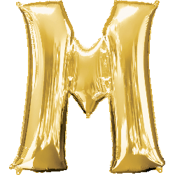 16" Mini Gold Letter M Balloon Self Sealing #33037