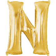 16" Mini Gold Letter N Balloon Self Sealing #33039
