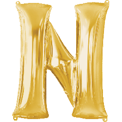 16" Mini Gold Letter N Balloon Self Sealing #33039
