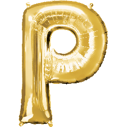 16" Mini Gold Letter P Balloon Self Sealing #33043