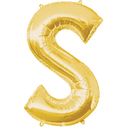 16" Mini Gold Letter S Balloon Self Sealing #33049