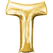 16" Mini Gold Letter T Balloon Self Sealing #33051