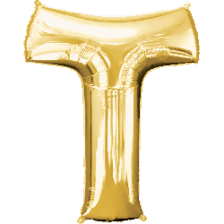 16" Mini Gold Letter T Balloon Self Sealing #33051
