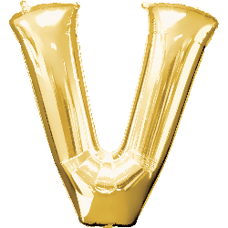 16" Mini Gold Letter V Balloon Self Sealing #33055