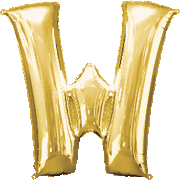 16" Mini Gold Letter W Balloon Self Sealing #33057