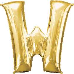 16" Mini Gold Letter W Balloon Self Sealing #33057