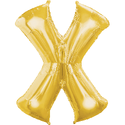 16" Mini Gold Letter X Balloon Self Sealing #33059