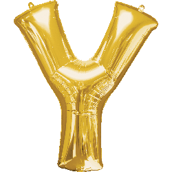 16" Mini Gold Letter Y Balloon Self Sealing #33061