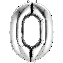 16" Mini Silver # Zero Balloon Air Fill Only #33074