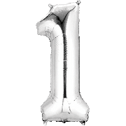 16" Mini Silver # 1 Balloon Air Fill Only #33076