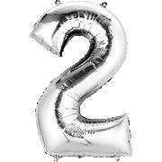 16" Mini Silver # 2 Balloon Air Fill Only