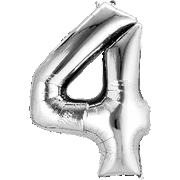 16" Mini Silver # 4 Balloon Air Fill Only