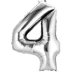 16" Mini Silver # 4 Balloon Air Fill Only