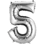 16" Mini Silver # 5 Balloon Air Fill Only #33084